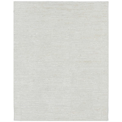 Tapis uni en laine noué à la main de couleur unie ivoire