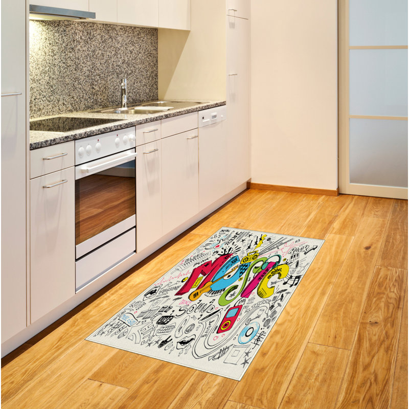 Tapis décoratif en fibre de polyester à haute densité, Rectangle 2 pi 7 po x 5 pi