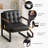 Modern Faux Leather Tufted Back Accent Chair with Metal Frame-1485956960