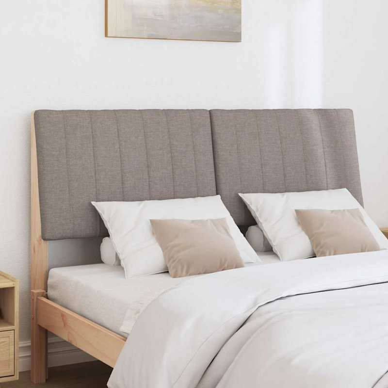 Solid Wood Headboard, Taupe, Brown, EU Double - 135 x 200 cm
