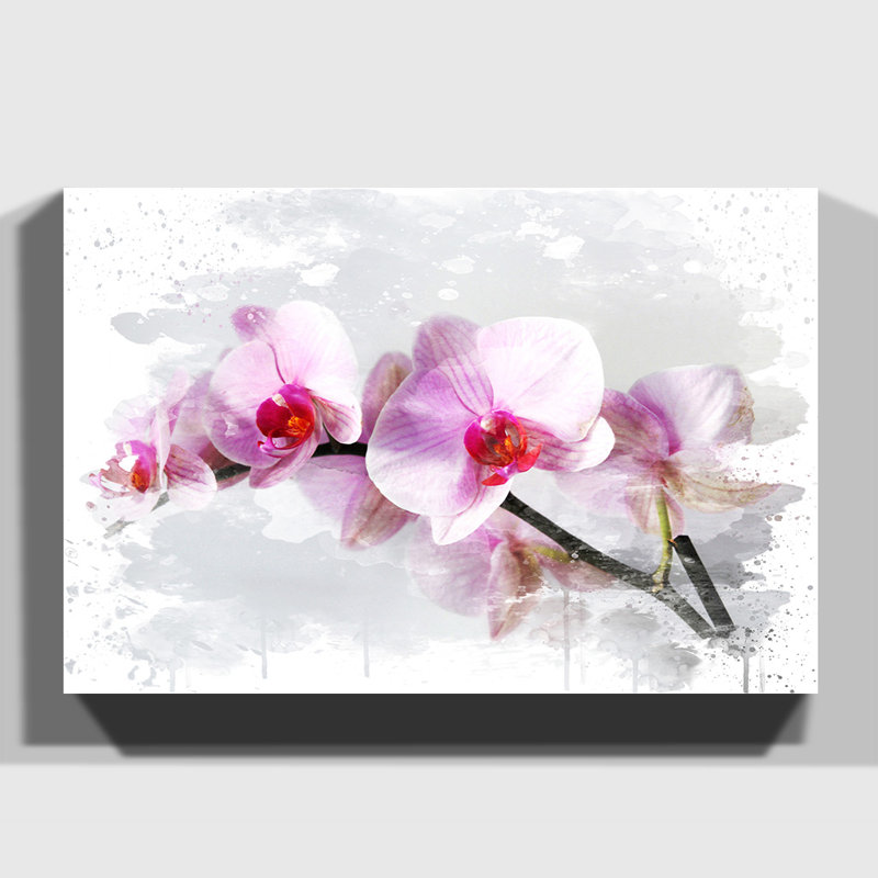 Flower Pink Orchid - Wall Art, 70cm H x 100cm W, Wrapped Canvas