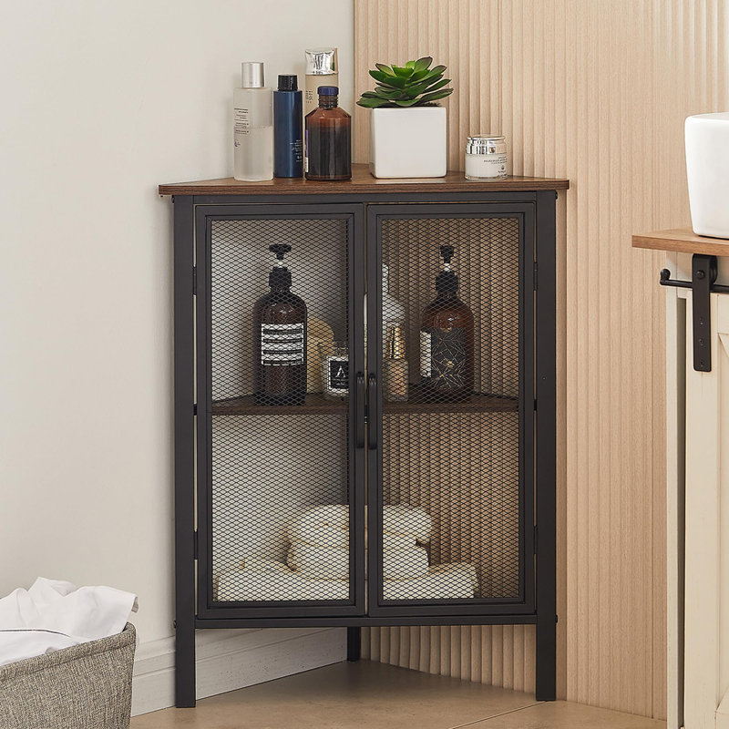 Corner Cabinet, Brown/Black