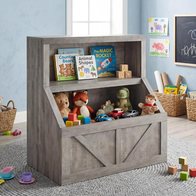 Rangement pour jouets et étagère à livres, armoire en bois pour tout-petits avec rangement