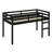 Twin Size Solid Rubber Wood Loft Bed – Ladder & Strengthened Slat Bed Platform-501250473