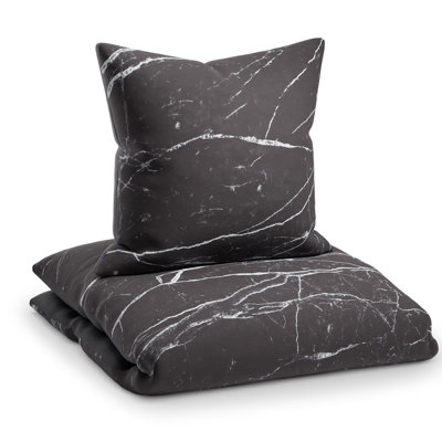 Polyester Solid Duvet Cover Set with Pillow Shams Included
