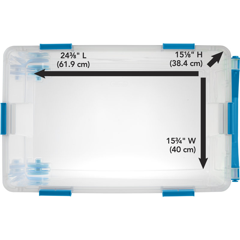 Sterilite 120 Qt Wheeled Gasket Box, Stackable Storage Latch Lid Bin, Handle and Tight Seal