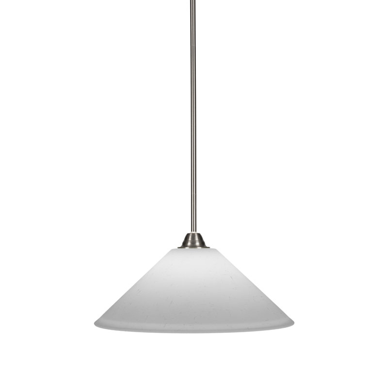 Luminaire suspendu en verre Ayrshire Paramount, H 58,5 po x l 16 po x P 16 po, Gelé, Nickel brossé