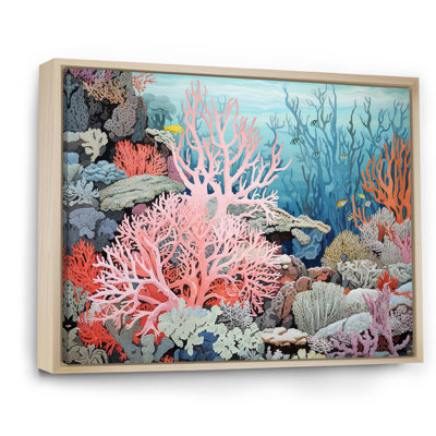Paysage coloré de corail et d'anémones II sur toile