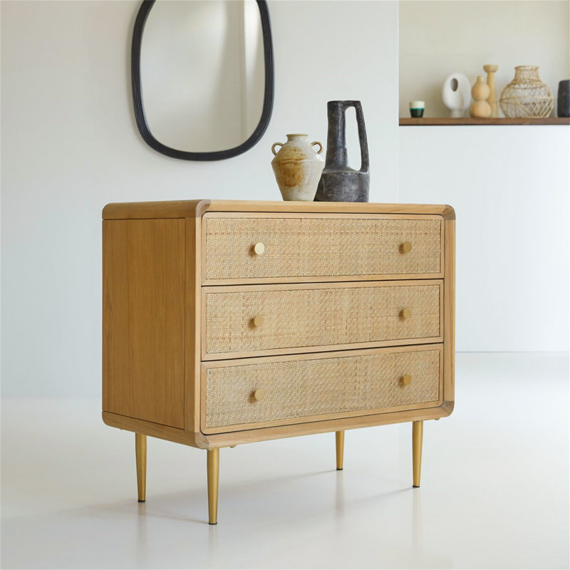 Aariana Solid Wood 3 -Drawer Accent Chest