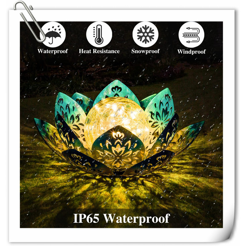 Decoration 3.6'' Solar Powered Integrated LED Lawn Ornament, Blue/Green