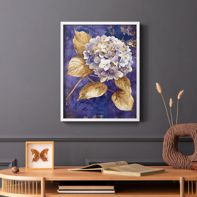 Série FLORAL CCXIV - reproduction encadrée de qualité supérieure - prête à être accrochée - aucun clou requis, Blanc / Blanc