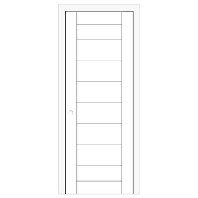 Domino 02 Knocked Down Soft White Laminated Modern Interior Door 18in x 80in