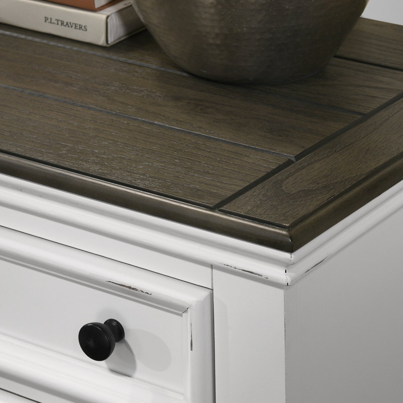 Semaj 37.4'' W 5 - Drawer Dresser, Weathered White