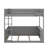Queen Size Wooden Bunk Bed With Built-In Shelves, LED Light And USB Charging Station-535164802