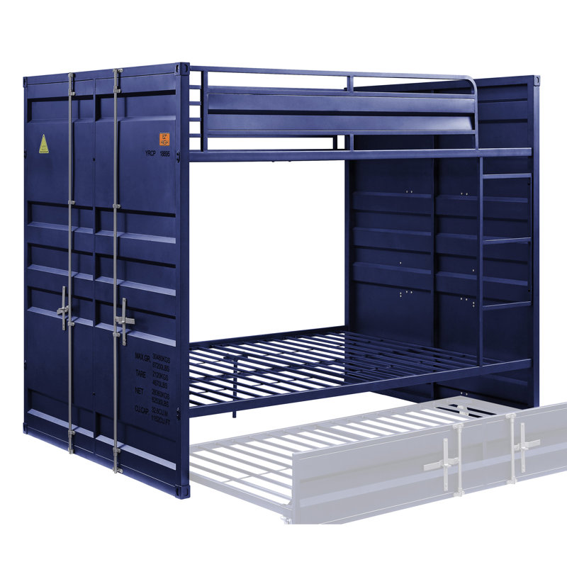 Structure de lit simple 65 po, Bleu