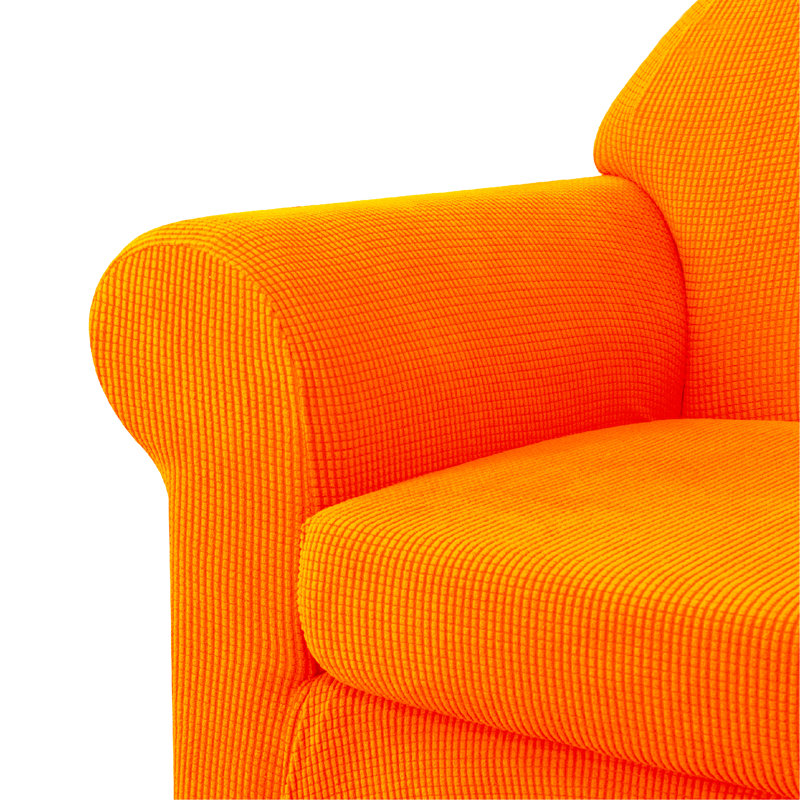 Box Cushion Sofa Slipcover, Orange
