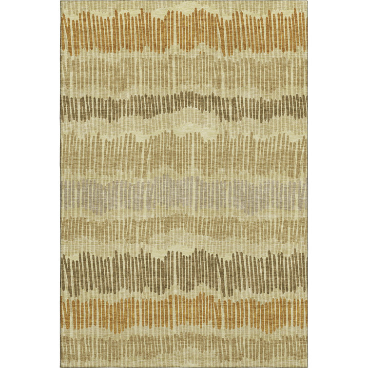 Premium Machine Washable Prisco Gold Rug