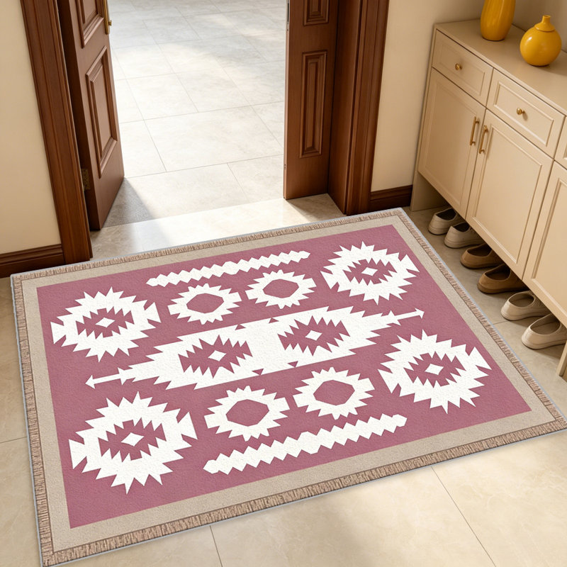 Pink Southwestern area rugs for Living Room, Soft and Comfortable, Suitable for all seasons, easy to maintain, machine washable Indoor floor mat, Under Table Farmhouse suitable for Bedroom, Dining Room, Study, Patio, Balcony, Home Decor