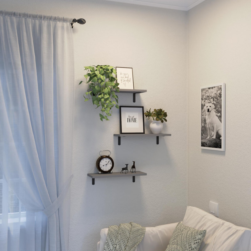 Stojadin Square Floating Shelf, Gray