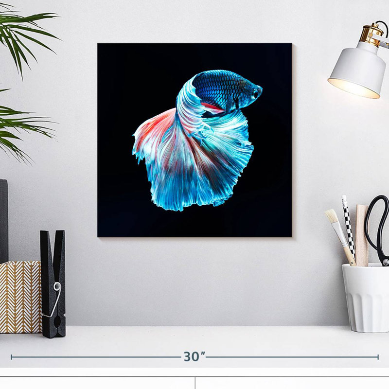 Brampt Glowing Blue Betta Fish, 16" H x 16" W