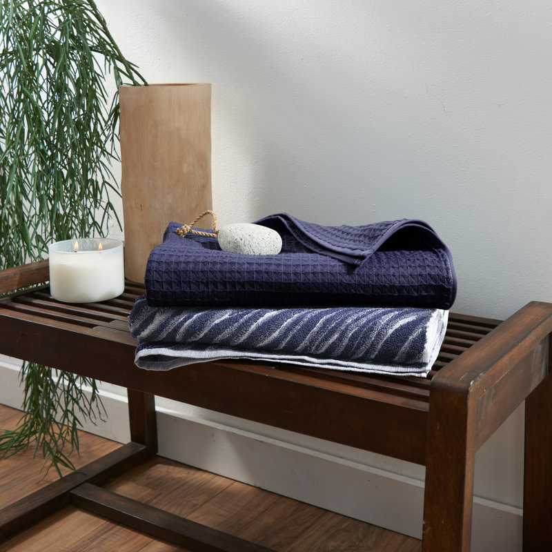 Shibori Towel Indigo, Bath Towel