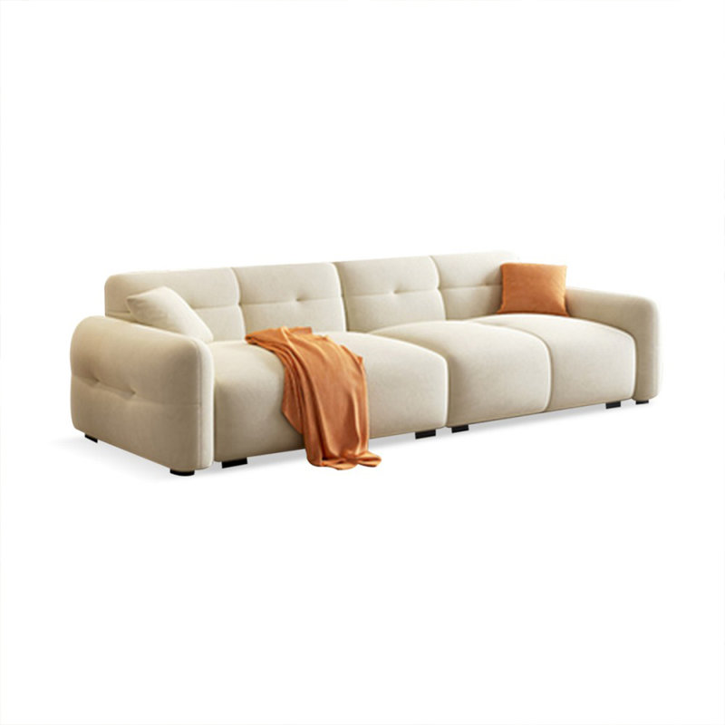 Coussin modulaire beige en polyester, 4, 29,92 po H x 118,11 po l x 37,4 po P, Beige