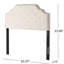 Tête de lit tapissier en tissu pour grand lit et lits de grande taille, bouton avec motif à losanges tendance, couture chic avec garniture cloutée,-832544795-832544796