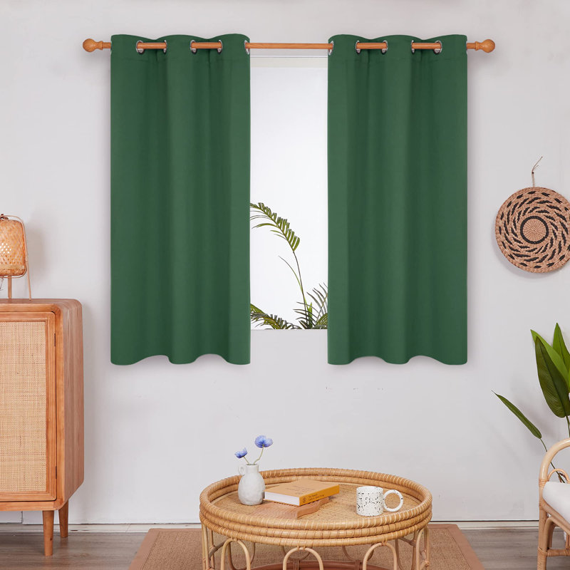 Thermal Insulated Room Darkening Grommet Curtain Panels (Set of 4), 42" W x 45" L, Light Pink