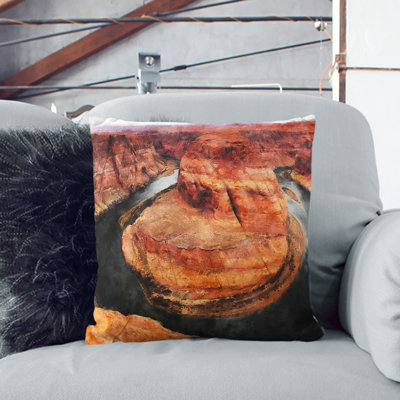 Horseshoe Bend In The Grand Canyon Vol.2 Painting Square Throw Cushion