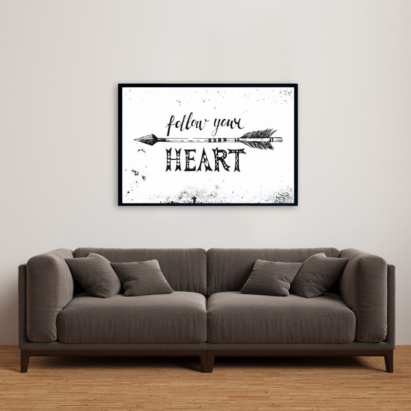 «Follow Your Heart», toile encadrée | Décoration de chambre à coucher