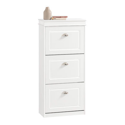 Slim Shoe Cabinet with 3 Flip Drawers