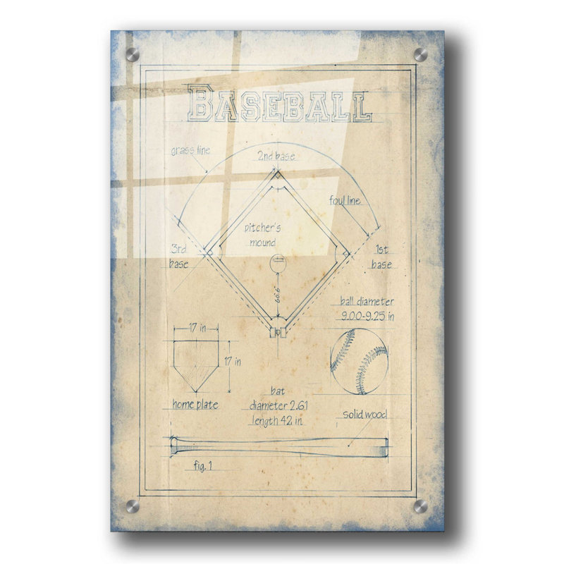 «All About the Game I» par Ethan Harper, art mural en verre acrylique, H 36 po x l 24 po x P 0,12 po