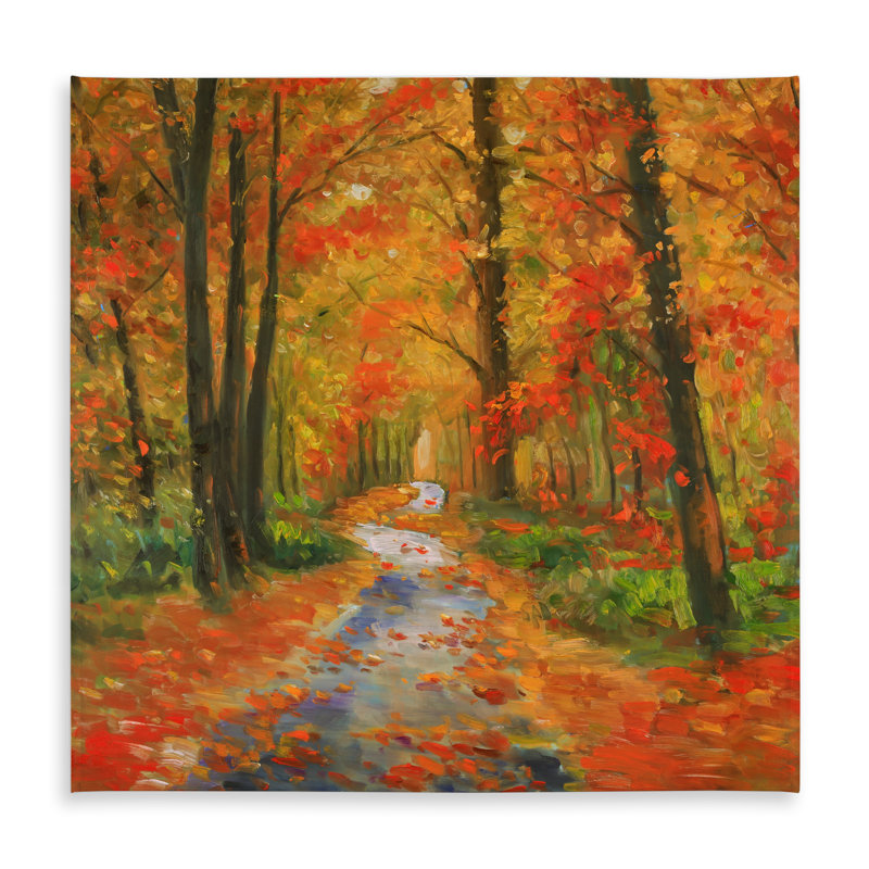 Autumn Trail Orange Tablecloth | Indoor Outdoor Home Decor