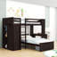 Lit mezzanine simple pour enfants avec lit autonome et tiroirs Fetterly-388079228