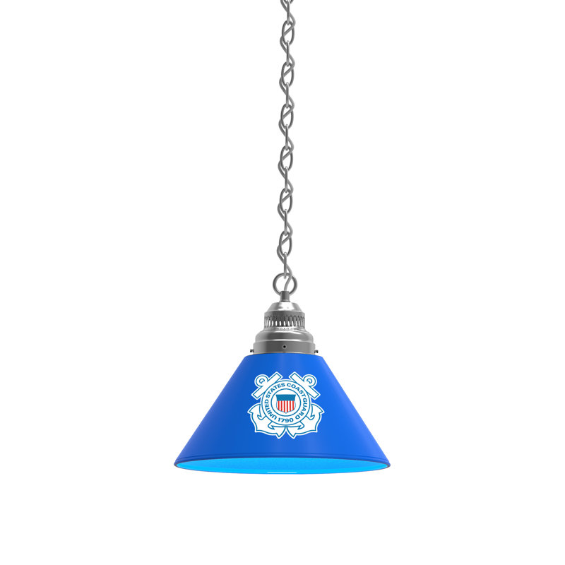 1 - Light Single Pendant, Chrome, U.S. Coast Guard