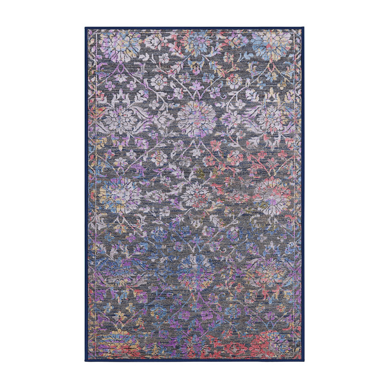 Tapis oriental mauve / rouge / gris Halchita, Rectangle 5 pi x 8 pi