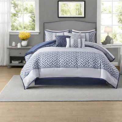 Ensembles de literie de luxe bleu marine, ensemble d'édredon en jacquard de polyester, très grand lit pour la maison
