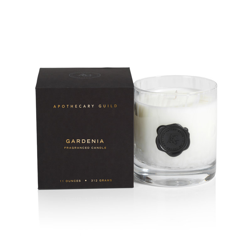 Gardenia Opal Glass Scented Jar Candle in Gift Box