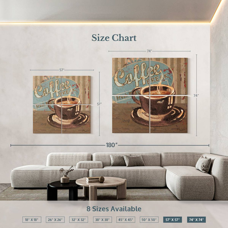 Plaque Tergel Coffee Brew II, H 57 po x l 57 po
