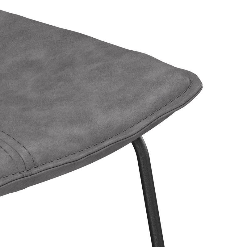 Dorine Stool, Smoke Faux Leather, Bar Stool (29.5” Seat Height)