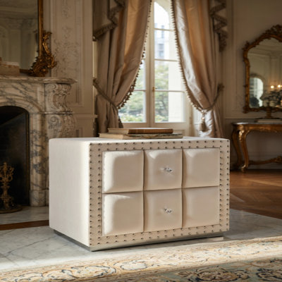 Table de chevet 1 pièce Beige