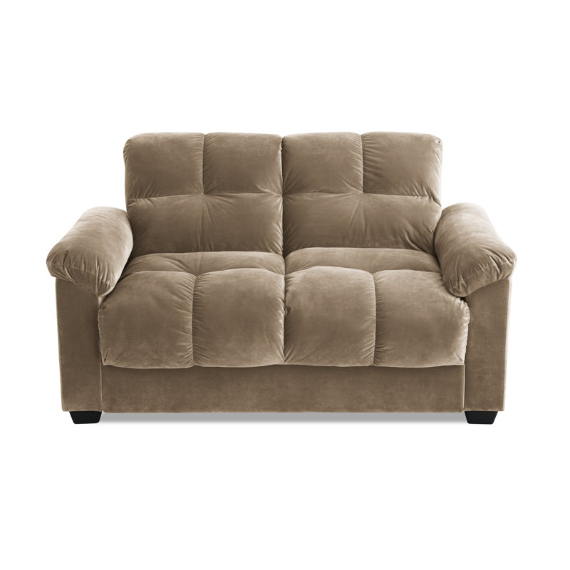 Adryonna 2 Seater Velvet Sofa, Brown