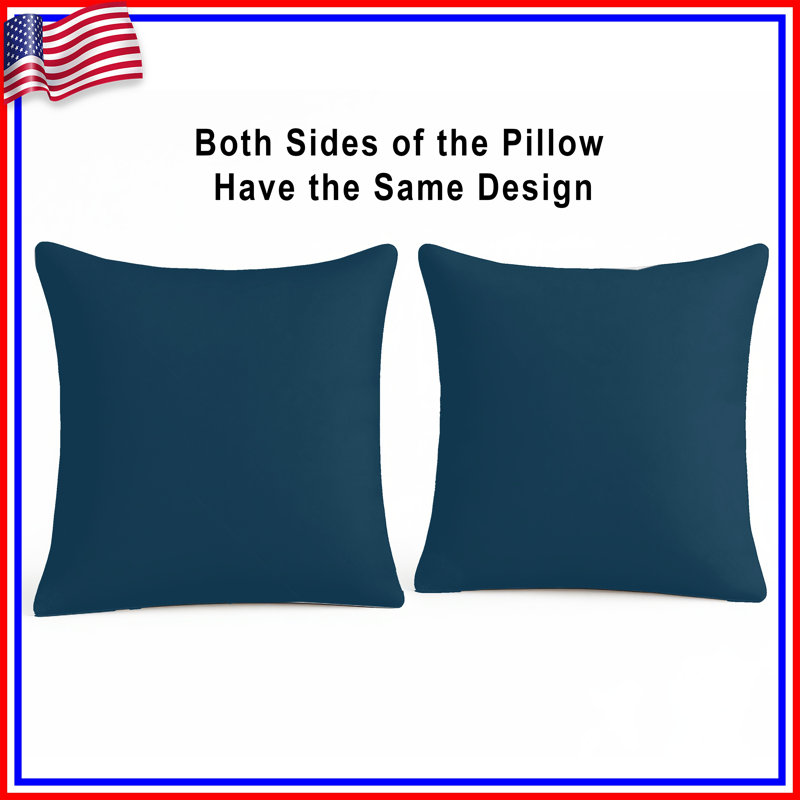 Solid Blue Background Double Sided Throw Pillows, 14 x 14 inches