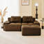 Canapé contemporain contemporain, canapé modulaire en forme de L moderne de 82 pouces avec tissu en velours côtelé, assise profonde, repose-pieds mobile et capitonné pour le confort du salon-9004965