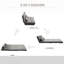 Ajustable, canapé-lit pliant gris foncé, 2 coussins, peu encombrant, chaise de lit, avec matériau solide