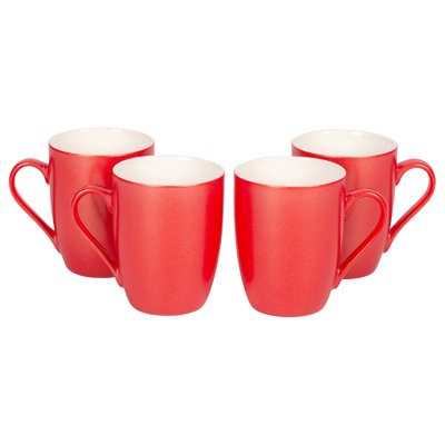 Crimson Red Glossy Finish Coffee Mug 4-Pack