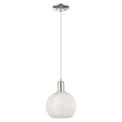 Arcadia - Mouchette blanche - Mini luminaire suspendu à cordon 8 po 1 lumière