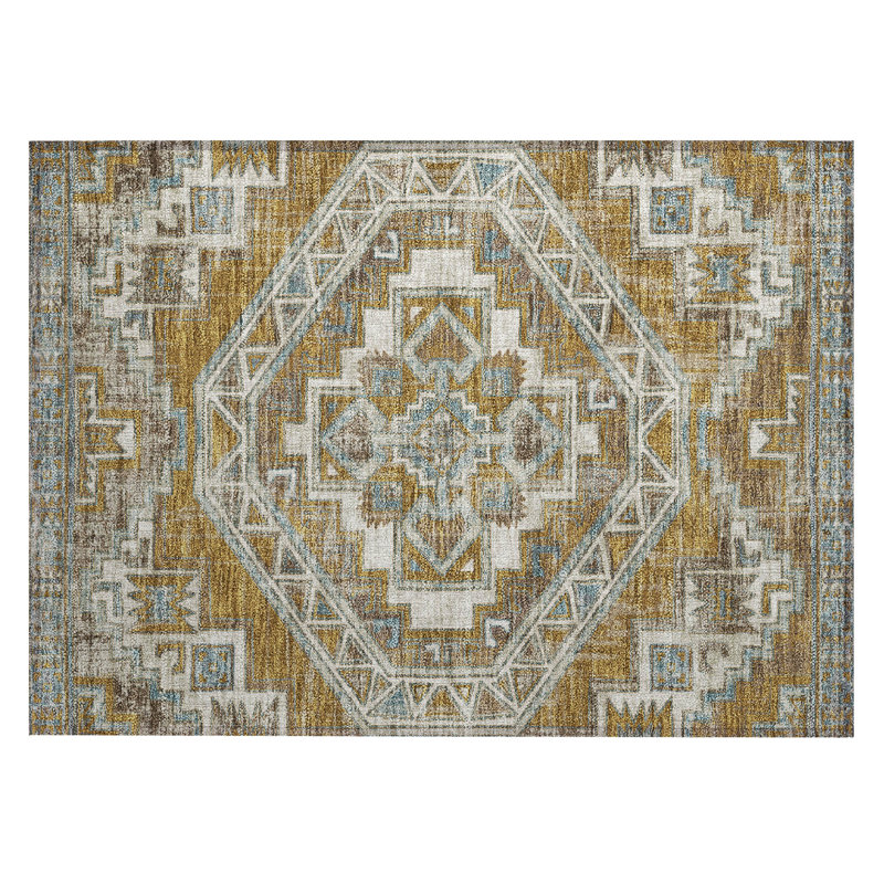Machine Washable Indoor/Outdoor Chantille ACN2794 Global Rug, 1'8" x 2'6", Walnut