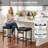 Bar Stools Set of 2, 25” Faux Leather Upholstered Saddle Stools with Metal Legs-128949387