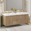 Meuble-lavabo moderne à double cuve avec plateau en SMC et rangement à fermeture en douceur-131577076